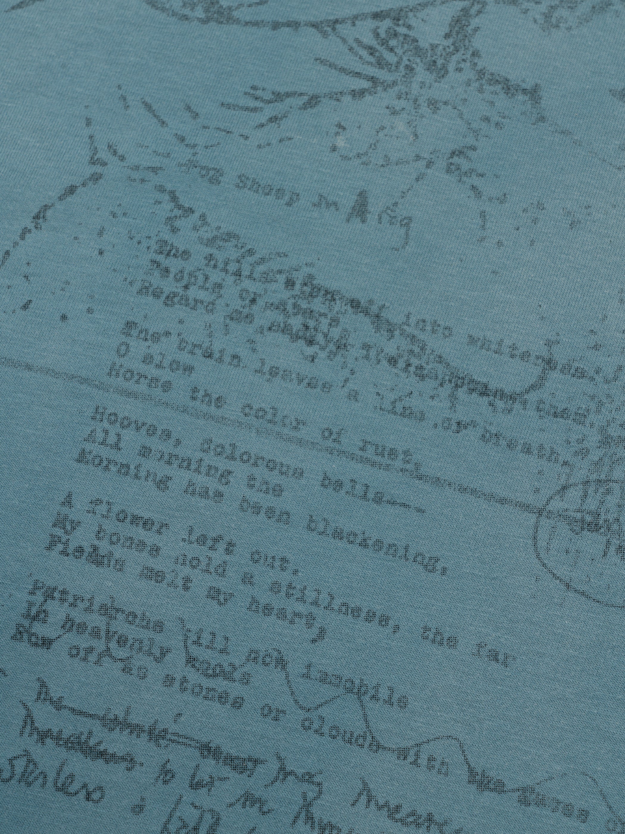 Hand Writing Teal T-Shirt - Image 5